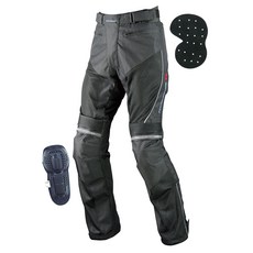 KOMINE 騎士防摔褲，透氣網布，護膝護臀，反光條設計，安全舒適, 黑