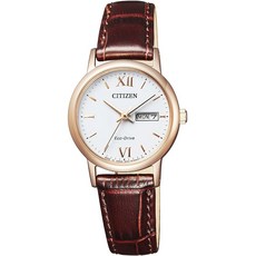 CITIZEN 손목시계 여성 COLLECTION 광발전 에코 드라이브 소가죽 EW3252-07A 화이트