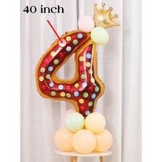 달콤한 도넛 아이스크림 케이크 호일 풍선 사랑 헬륨 베이비 샤워 생일 파티 장식 어린이 장난감 디지털 그림 Globo, 기타, 40inch- 4-set