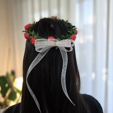 (달빛마녀캔들)DIY 장미꽃 화관 1개만들기 플라워 머리띠 재료 셀프웨딩 소품 셀프촬영소품, 04.퍼플 화관-만들기