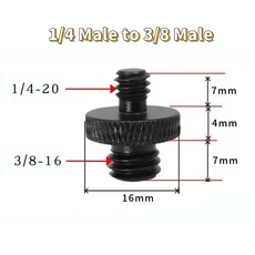 호환 2/4pcs 카메라 변환 나사 1/4 남성용 - 3/8 M4 M10 삼각대 모노포드 마운트 어댑터 촬영용, 02 black 2pcs, 05 1 4 to 3 8