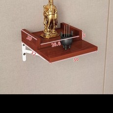 壁掛式佛龕 供奉財神觀音菩薩專用佛櫃, 升級款中號紅木色不帶背板
