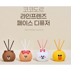 코코도르 라인프렌즈 페이스 디퓨저 캐릭터 차량용 방향제 퓨어코튼, [5754200]없음