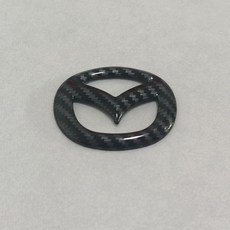 免拆型 mazda 馬自達車標卡夢車標 改裝馬自達車標 MAZDA3/MAZDA6 CX5 中網前標 後尾箱標誌前標尾標, 14-19款昂克賽拉（方向標）碳纖黑色, 1個