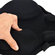 소단 스프링 메모리폼 폭신한 자전거 안장 커버, 1개, 블랙