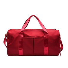 翠樂絲健身旅行收納包 sport bag 瑜伽包 旅行袋可掛行李箱拉 收納袋, (無LOGO) 胭脂紅, 1個