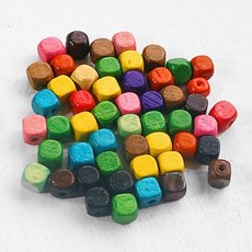 트레분 나무구슬 사각1.2cm 공방수업용비즈 가방스트랩장식구슬 액세서리부속품 인테리어모빌부품, 500개*1봉