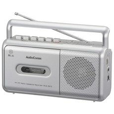 옴 전기 AudioComm 라디오 카세 모노 라디오 카세트 레코더 카세트 데크 실버 RCS-531Z 03-5010 OHM, 자세한 내용은 참조