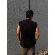 1atm 裁縫微領背心 簡約無袖舒適透氣夏季服飾