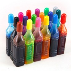 水彩筆補充液 12色36色墨囊墨水 無毒熒光彩色噴噴筆墨水 水彩填充液, 1個, 18色水彩,補充液+勾綫筆