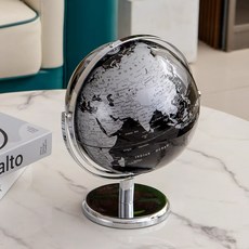 地球儀全英文擺件小號酒柜辦公室書房桌面客廳家居裝飾品禮物解壓辦公室小物辦公室擺件可愛擺件居家擺件桌面擺件可愛治愈小物, 20cm黑銀萬向英文球