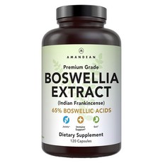 AMANDEAN 보스웰리아 세라타 추출물. 500mg 120 식물성 캡슐. AKBA가 함유된 65% 보스웰릭 산. 인도 유향 염증 보충제. 관절 건강 지원. 포장은 다를 수 있, 1개