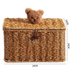 틈새 라탄바구니 등나무 수납바구니 사각라탄바구니 보관함, 1개, G. 진한 커피색 4x4x4cm 디자인