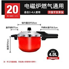 Presto 304不鏽鋼高壓鍋不粘壓力鍋，燃氣電磁爐通用防爆鍋, 1個, 20Cm ASY