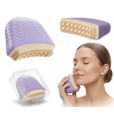 림프 컨투어 페이스 브러시 업그레이드된 실리콘 배수 턱 목 뺨용 인체 공학적 얼굴 사용하기 쉬움 컴팩트하고 휴대가 간편한 여행용 287168, Lavender