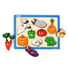 어린이집 적응놀이 채소그림 손잡이 꼭지퍼즐/ 매칭퍼즐 조카선물 아기퍼즐 퍼즐세트, 1개, 7피스