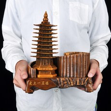 款樹脂擺件九層文昌塔筆筒仿木佛塔寶塔招, 1件, 仿木九層文昌塔筆筒擺件佛塔寶塔擺件:如圖所示