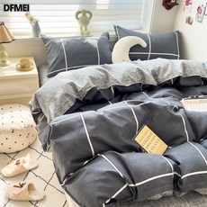 DFMEI 四件套母嬰級小清新磨毛親膚水洗棉被套宿舍, 150x200cm單被套【A類-可裸睡】