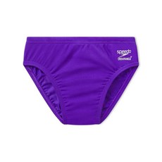 Speedo 남아용 수영복 브리프 Endurance+ 솔리드 청소년 블랙., 26, 팀 퍼플