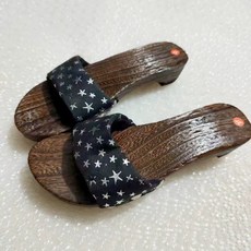 슬리퍼 우드 나막신 나무 샌들 보드 숯가마 엔틱