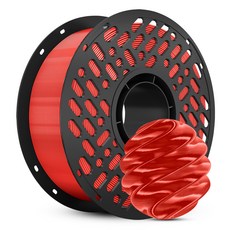 CaiLab 3D 프린터 필라멘트 PLA 실크 질감 쉬운 출력 고품질 1.75mm 안정적인 라인 직경 범용 재료 1kg (Bambu Lab A1 Mini P1S P2S 호환), 빨간색
