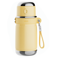 AKS 316 스테인리스 스틸 레트로 휴대용 보온병, 1개, 옐로, 650ml