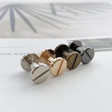 나사형 평면 리벳 레지 가죽공예(4개), 실버, 10x8mm, 4개