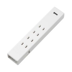 무인양품 조인트 탭(잠금 장치 포함) 콘센트 4구/USB 포트 1구 白 MJ-JT10B LAK03A9S