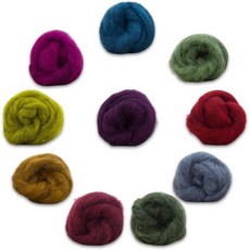 레볼루션 섬유 히말라야 레인지 울 로빙 버라이어티 팩 10가지 고급스러운 혼합 색상의 코리데일 플리스 3D 바늘 펠팅 습식 및 방적에 완벽합니다