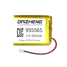리튬폴리머 배터리 충전지 955565 3.7V 5050mAh, 1개, 1개입