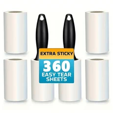 애완동물 털 제거용 초강력 린트 롤러 – 옷 가구 및 카펫에서 접착력 청소, 01 빠른  Mainland, 02 2 handles 6 paper