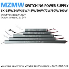 LED 드라이버 18W 24W 36W 110W 170-260V ACDC 12V 초박형 스위칭 전원 공급 장치 조명 어댑터 라이트 스트, 02 12V용, 07 18와트, 01 170-260V