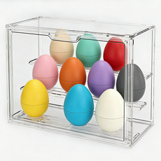 公仔展示盒 透明收納盒 防塵模型盒, 1個, 带階梯
