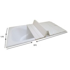 접이식 욕조 커버 방수 단열 욕조 덮개 욕실 인테리어 방진 브래킷 포함, 1개, 백목: 160x70x0.6cm