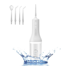 ESSENWOO 구강세정기 FW800 무선 구강세정기 자외선 살균 300ML 대용량 물탱크 구강세정기, 흰색