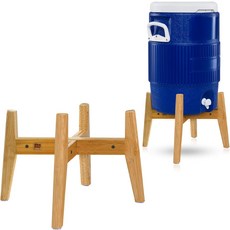 5갤런 병 물 디스펜서용 스탠드 - 옆으로 조절 가능최대 14인치 대형 저그 디스펜서에 적합 20kg 하중 유지 대나무 목재