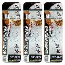 어복 타이라바 드래곤-S튠 스커트 참돔낚시채비 묶음바늘, 3개