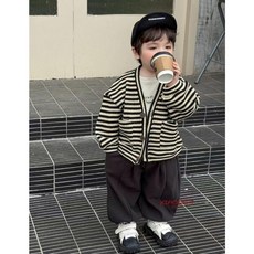 童趣小姐針織條文外套三件穿搭組，韓系百搭風厚實保暖秋冬休閒童裝