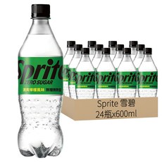 Sprite 雪碧 ZERO SUGAR無糖 清爽檸檬風味, 600ml, 24瓶
