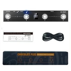 M-vave Chocolate PLUS 미디 컨트롤러 프로그래밍 가능한 무선 시스템 슈트 4 버튼 휴대용 풋 컨트롤러 페달, 1개