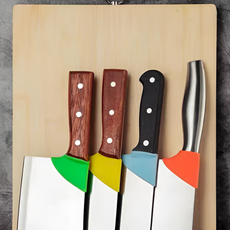 미끄럼방지 주방 식칼 칼등 손잡이 손목보호 실리콘 보호커버, 1개, 색상_색상랜덤