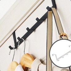 문에거는 가방걸이 방문 도어 걸이 5구 모자 가방 옷걸이, 2-도어걸이-흰색, 1개