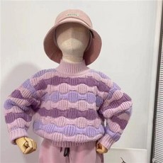 小不點兒 女童 拼色 半高領 毛衣