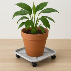 바름상점 바퀴달린 이동식 화분 받침대, 1개, 그레이