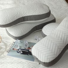 준앤종 아이스 쿨링 냉감 라운드 땅콩 메밀 베개, 눈꽃 화이트