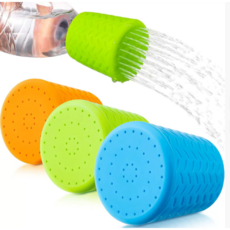 생수병 호환 휴대용 실리콘 애견 샤워 노즐 3종 세트, 1세트, 블루+그린+오렌지