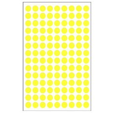 원형스티커 분류라벨 지름8mm 7매입 노랑, 9999, 1