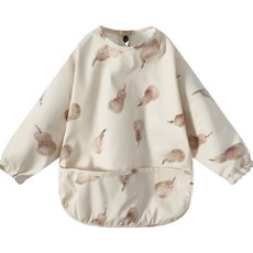 【KIDS PARK】寶寶TPU多功能長袖防水罩衣 吃飯必備/圍兜/防水防油/圍嘴, 灰梨M號, 1個, 1個裝