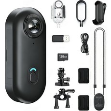 JETO 4K 미니 바디 카메라 64G 웨어러블 마그네틱 클립온 150 광각 POV WiFi 앱 라이브 뷰 방수 케이스 헬멧자전거 마운트 여행용 사이클링 오토바이 브이로그, 128 GB