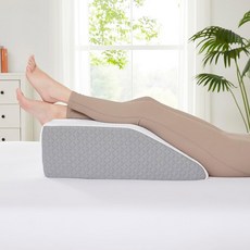 다리 허리 무릎 지지용 정형외과 웨지 베개 세트 - 후 세척 가능한 커버와 를 위한 CertiPUR 메모리 폼 조절 침대 및 신체 위치 지정 쿠션 3피스, 6 Leg Elevation Wedge - Trapez